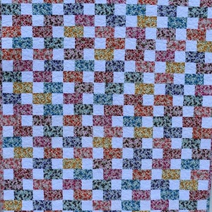 Brick Flowers Quilt Kit Fabric Pattern and Binding and backing Included ALL PRE CUT image 3