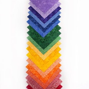 108 Rainbow Basics pre cut charm pack 5&quot; squares 100% cotton fabric quilt