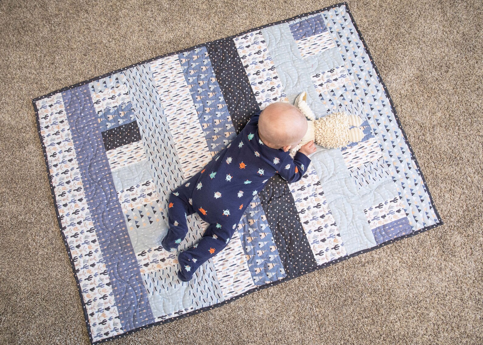 Precut Baby Boy Quilt Kit With Pattern and Fabric Includes Etsy