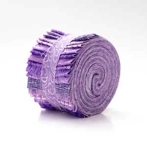 It&#39;s All Purple Jelly Roll 2.5 inch pre-cut 100% cotton fabric quilting strips - 18 strips