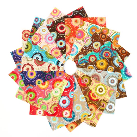 102 piece Artista pre cut charm pack 5 squares 100% cotton fabric quilt