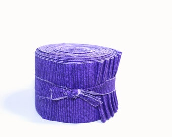 20 pc. 2.5 inch Crosshatch Purple Jelly Roll 100% cotton fabric quilting strips