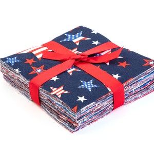 American Patriotic, quilt of valor, red white and blue 102 piece 5 inch charm pack pre cut quilt fabric