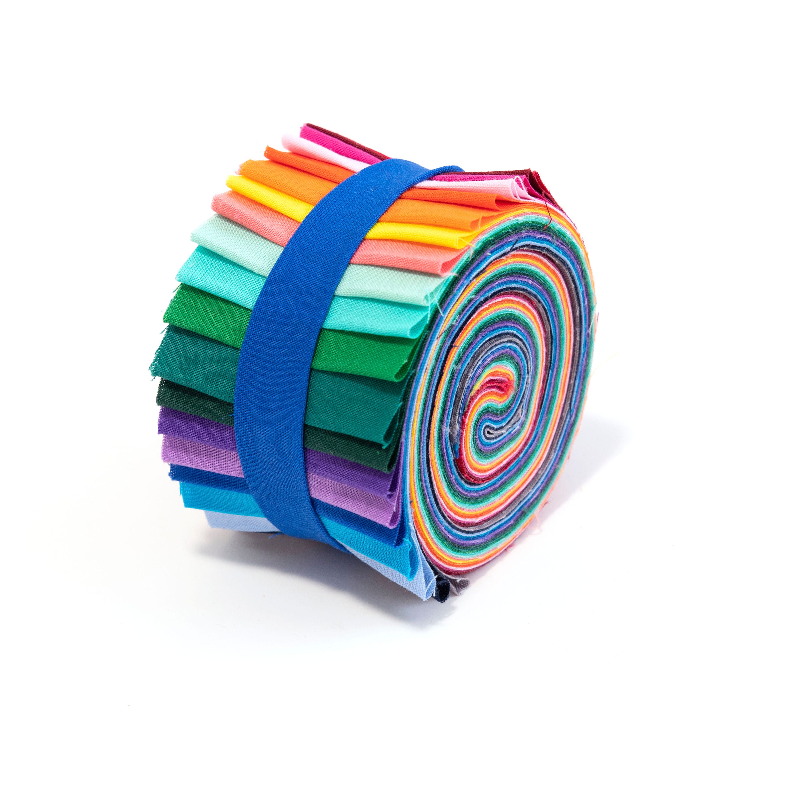 20 pc. 2.5 inch Rainbow Solids Jelly Roll 100% cotton fabric quilting strips