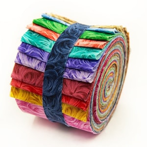 JNENERY Jelly Rolls for Quilting, Jelly Roll Fabric Strips for Quilting, Pre-Cut Jelly Roll Fabric in Vivid Colors, Jelly Rolls for Quilting Clearance, Fabric