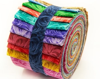 2.5 inch Feathered Jelly Roll 100% cotton fabric quilting strips - 2.5 inch pre-cut quilt fabric strips