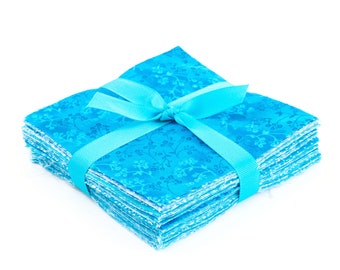 It's All Turquoise  90-piece pre-cut charm pack 5" squares 100% cotton fabric quilt blue tone-on-tone