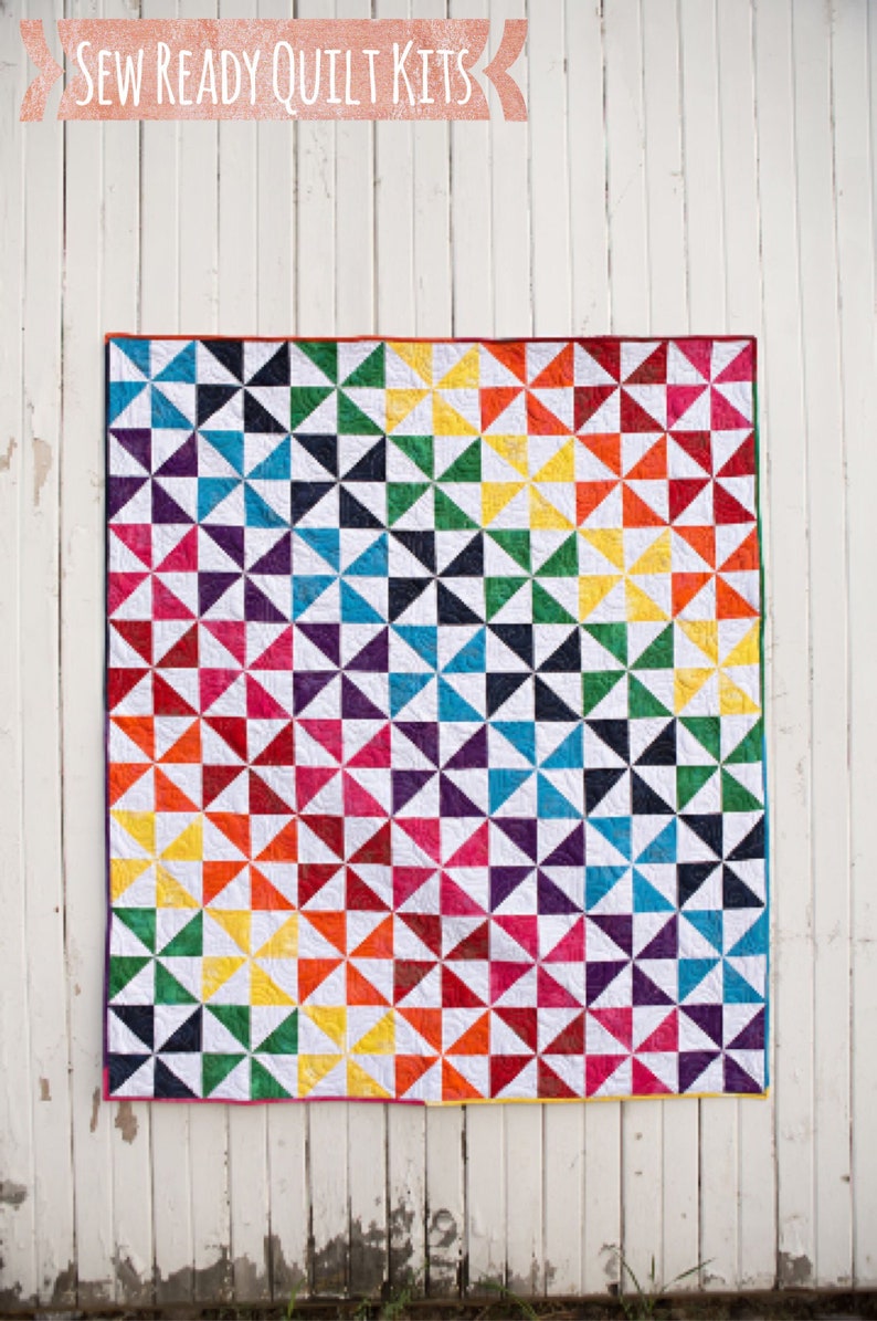 Pin Wheel Party Pre Cut quilt kit Sew Ready Quilt Kits moda fabric 52 X 64
