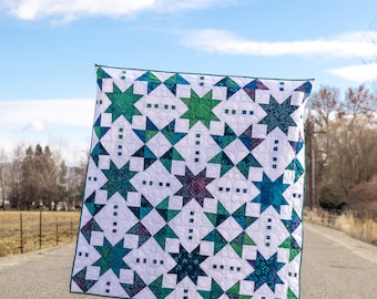 Fleece patchwork lap blanket kit (48x48) snowman pattern includes red  squares with white snowflakes alternated with gray squares with white  snowmen