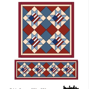 Land of Liberty PDF Digital Patriotic Table Runner and Wallhanging Pattern: beginner friendly! PDF pattern download