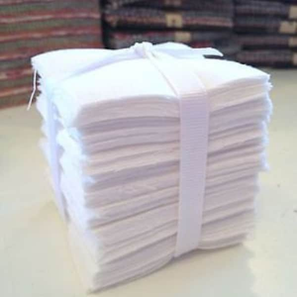 200 piece  Pure White Solid precut mini charm pack 2.5" squares quilt fabric