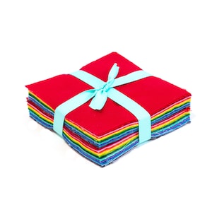 112 Rainbow Solid Assorted pre cut rainbow charm pack 5&quot; squares 100% cotton fabric