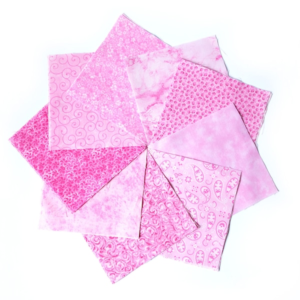 It's All Pink  90-piece pre-cut charm pack 5" squares 100% cotton fabric quilt Pink tone-on-tone