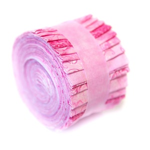 It's All PINK Jelly Roll 2.5 inch pre-cut 100% cotton fabric quilting strips - 18 strips