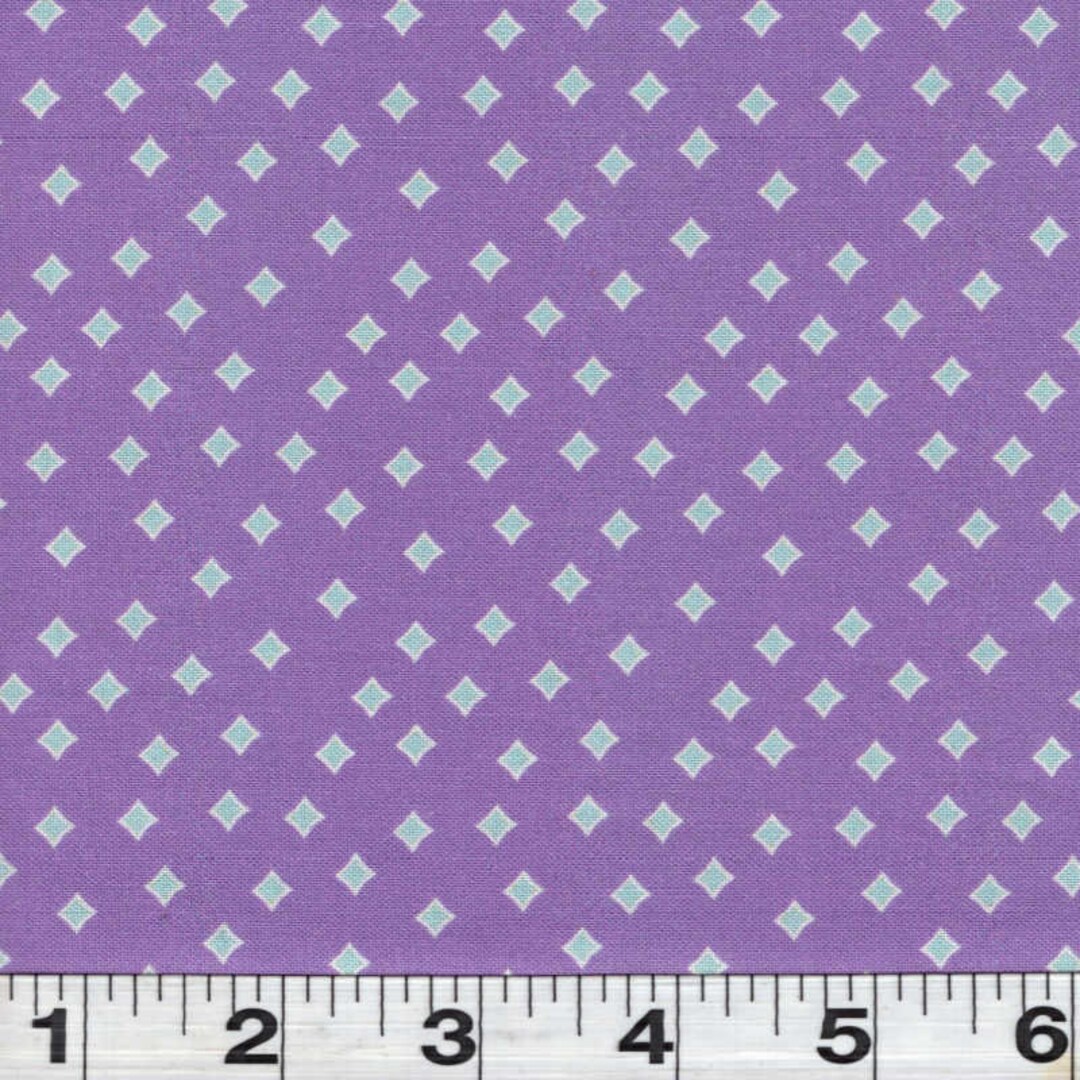 Quilt Fabric BY THE YARD Sale Bargain Clearance Light Blue Diamonds on