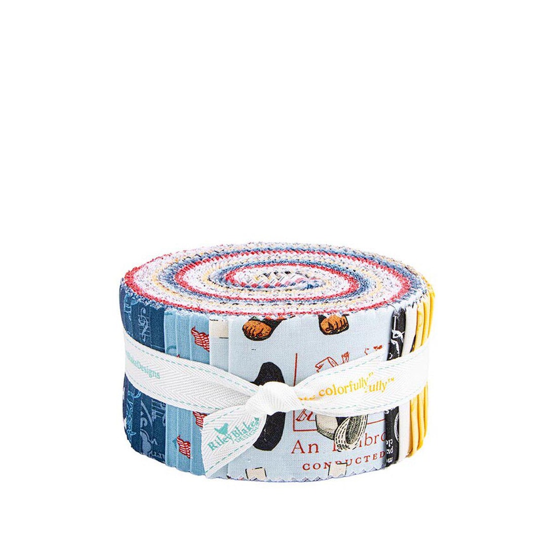Roll It Riley Riley Blake Sew America 40 Piece 2.5-inch Strips Jelly Roll RP-17340-40 ...