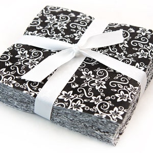 New Black & White Basics  pre cut charm pack 5&quot; squares 100% cotton fabric quilt 96 Pieces