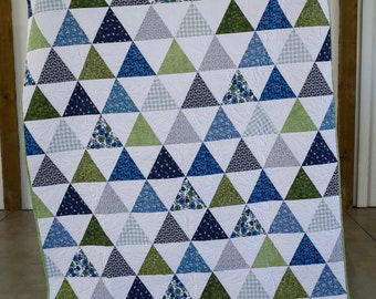 Breezy Summit Quilt Kit Fabric Pattern and Binding and backing  Included ALL PRE CUT 64 X 77 Easy Triangle Quilt Ready to Sew Beginner
