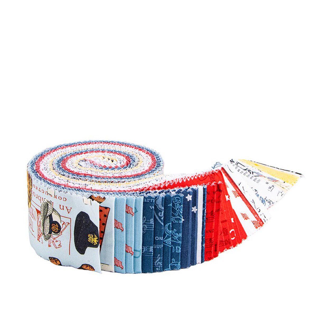 Roll It Riley Riley Blake Sew America 40 Piece 2.5-inch Strips Jelly Roll RP-17340-40 ...