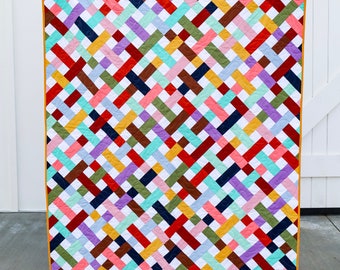 Basket Weave Pre Cut Quilt Kit Fabric Pattern Binding backing  ALL PRE CUT The Charlotte pattern Kitchentable quilts 56 X 68 Beginner