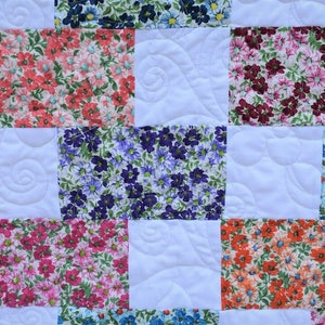 Brick Flowers Quilt Kit Fabric Pattern and Binding and backing Included ALL PRE CUT image 5
