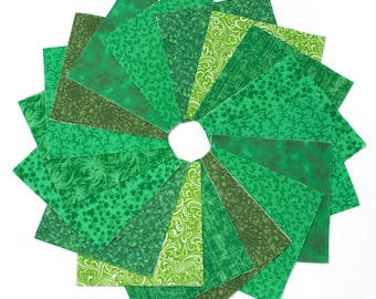 It's All Green 90-piece pre-cut charm pack 5" squares 100% cotton fabric quilt Green tone-on-tone