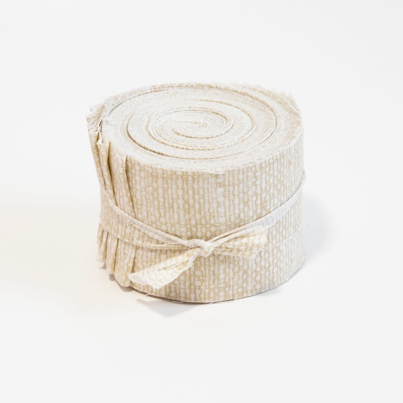 20 Pc. 2.5 Inch Crosshatch Natural Jelly Roll 100 Cotton Fabric