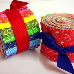 2.5 inch Yummy Twist Jelly Roll 100% cotton fabric quilting strips
