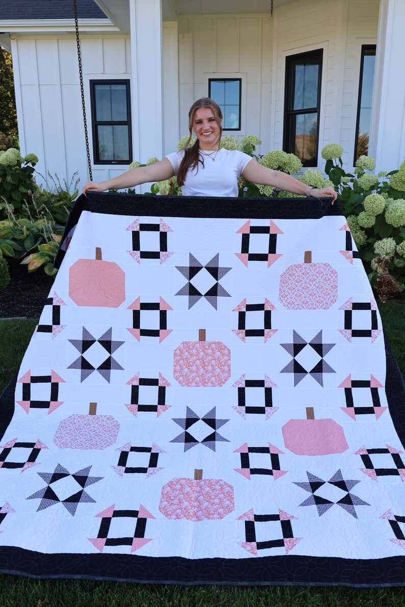 Country Pumpkins Pre-Cut Sew-Ready Quilt Kit Beginner Quilt all pre cut includes top pattern binding backing 84 X 82 image 7