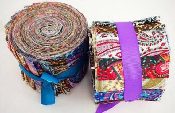 MULTI COLOR COORDINATING DAISIES 2.5 Inch JELLY ROLL STRIPS
