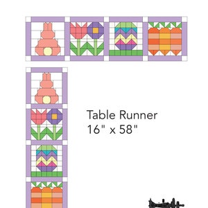 Signs of Spring PDF Digital Table Runner Pattern: Great for Easter, beginner friendly! PDF pattern download
