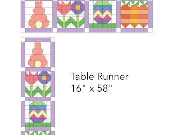 Signs of Spring PDF Digital Table Runner Pattern: Great for Easter, beginner friendly! PDF pattern download