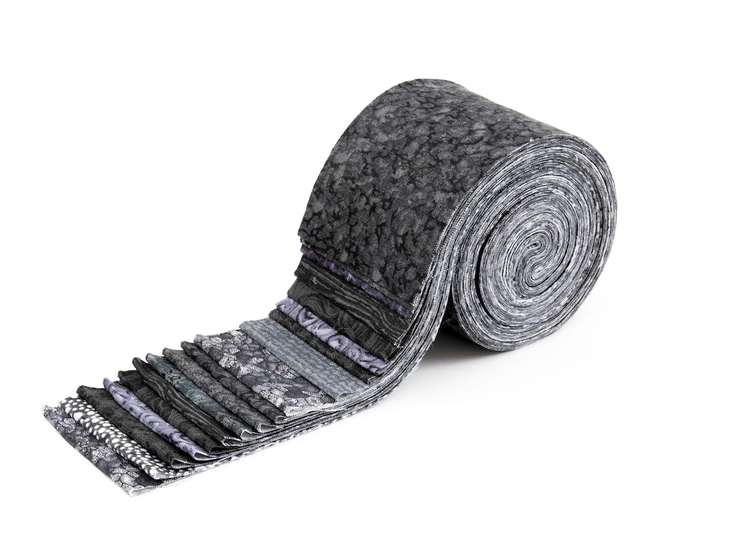 It's All Black Jelly Roll 2.5 Inch Precut 100 Cotton Fabric Quilting