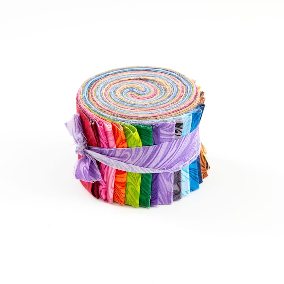 Fabric Jelly Rolls with Different Patterns Jelly Roll Fabric Strips for Quilting Pre-Cut Jelly Roll Fabric in Vivid Colors 25 Pcs Jelly Rolls for Quilting Jelly Rolls for Quilting Clearance 