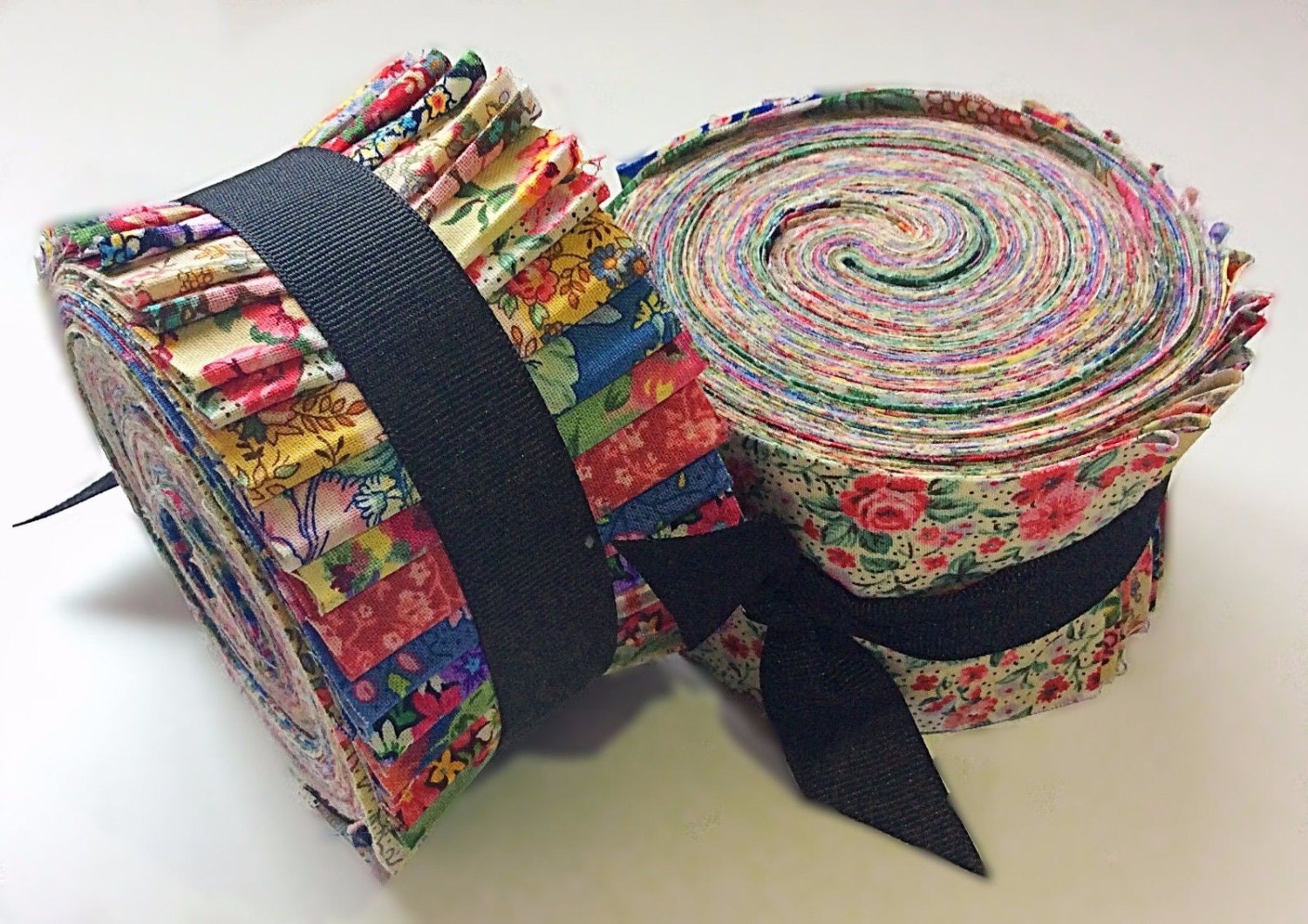 Vintage Floral Shabby chic light jelly roll cotton fabric quilt strip…