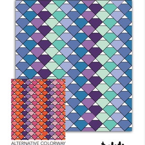 Mermaid Scales PDF Digital Quilt Pattern: Beginner friendly, easy quilt pattern PDF pattern download