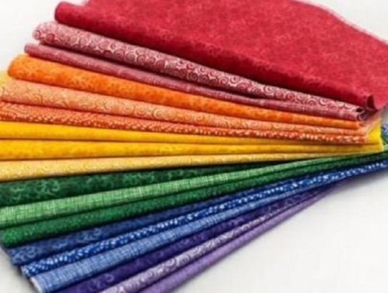 108 Rainbow Basics pre cut charm pack 5 squares 100% cotton fabric quilt image 3