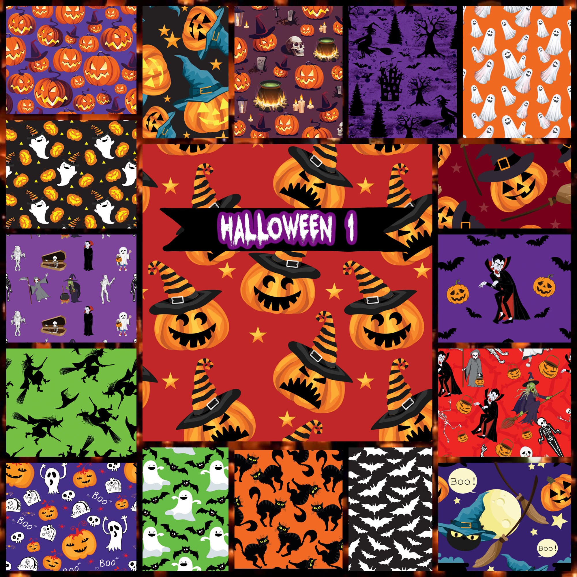 34 Piece Halloween 1 Fabric pre cut Layer Cake 10 Etsy