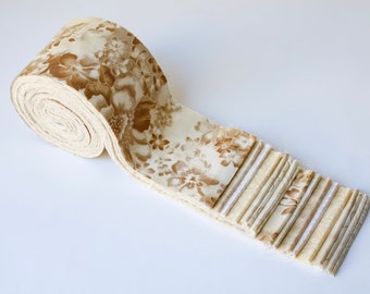 It's All Beige Jelly Roll 2.5 inch pre-cut 100% cotton fabric quilting strips - 18 strips