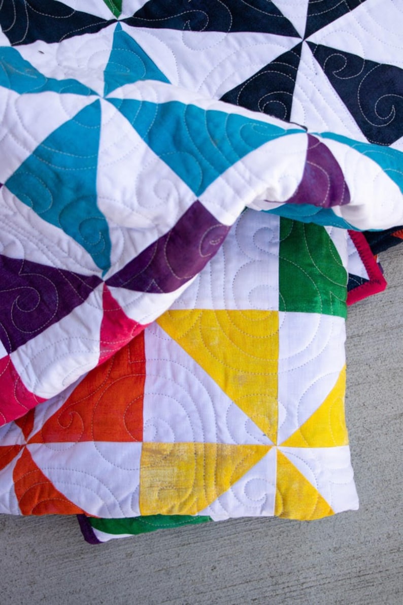 Pin Wheel Party Pre Cut quilt kit Sew Ready Quilt Kits moda fabric 52 X 64