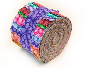 2.5 inch AWESOME BLOSSOMS Jelly Roll 100% cotton fabric quilting strips - 2.5 inch pre-cut quilt fabric strips