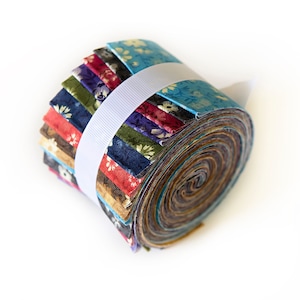 Pre Cut Jelly Roll 2.5 inch Botanical Gardens Jelly Roll 100% cotton fabric quilting strips 18 pieces quilt fabric