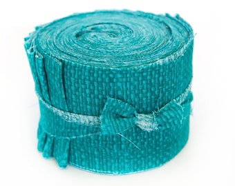 20 pc. 2.5 inch Crosshatch TEAL  Jelly Roll 100% cotton fabric quilting strips