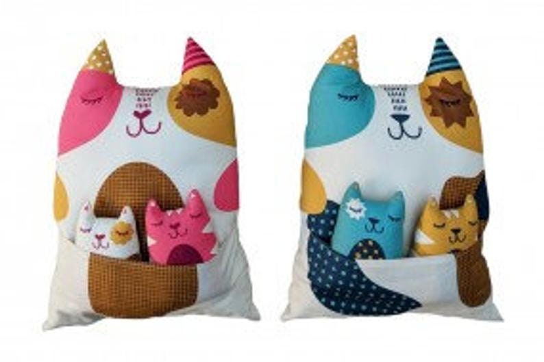 Woof Woof Meow CAT Panel for Moda Cut & Sew Doll Panel - Etsy