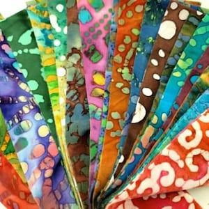 Batik Fabric Strips Scrap Pack 100% Cotton fabric lot BY THE POUND