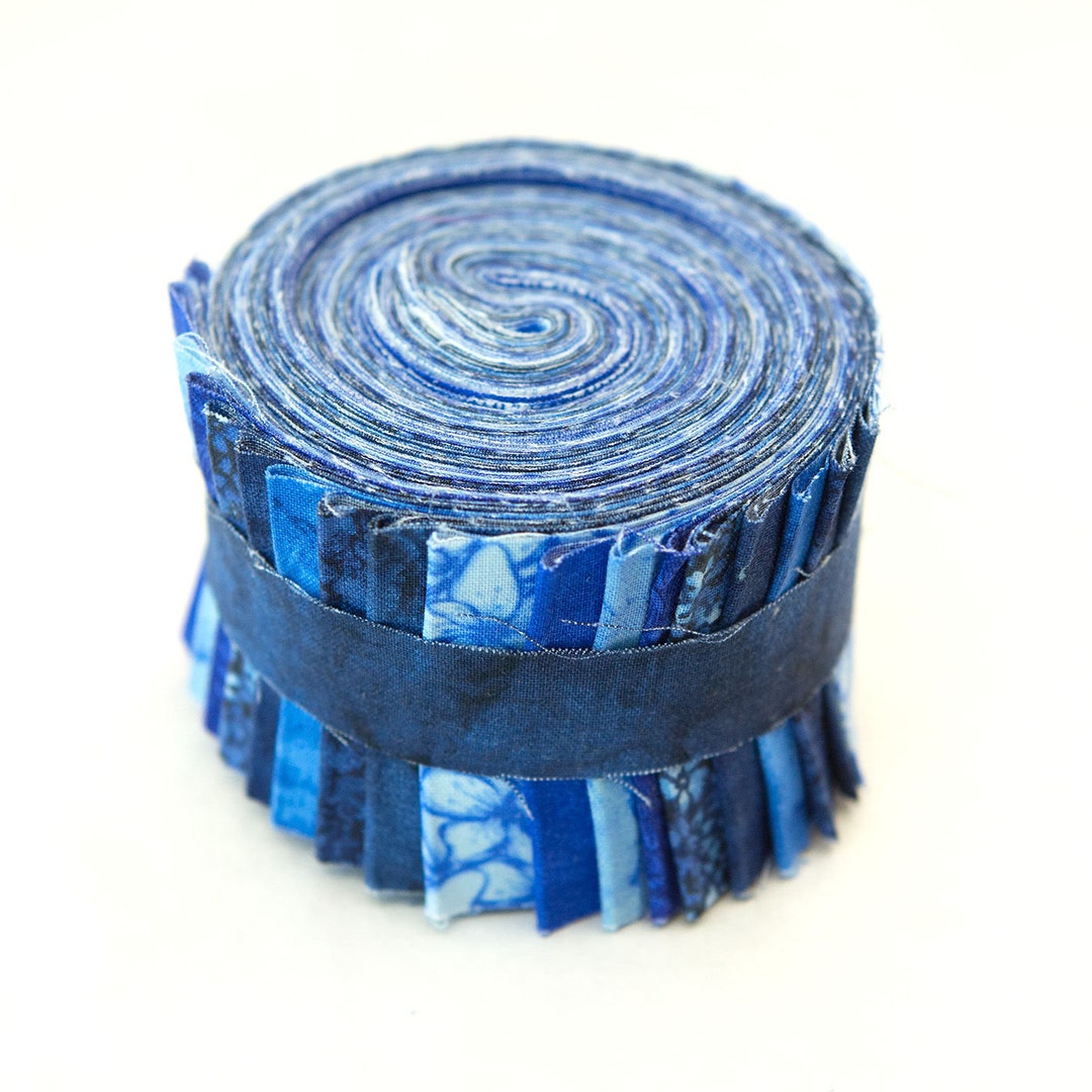 It's All Blue Jelly Roll 2.5 Inch Precut 100 Cotton Fabric Quilting