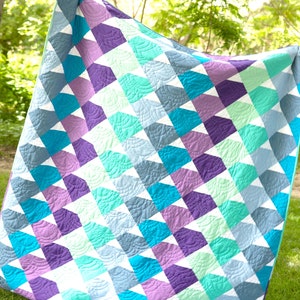 Mermaid Scales Pre Cut 60&quot; X 72&quot; Kit Fabric Pattern and Binding and backing Included ALL PRE CUT