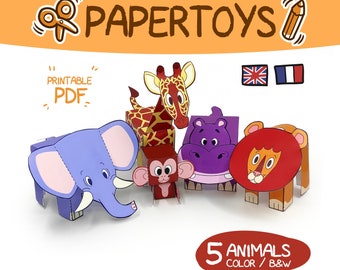 DIY Savannah animals papertoys