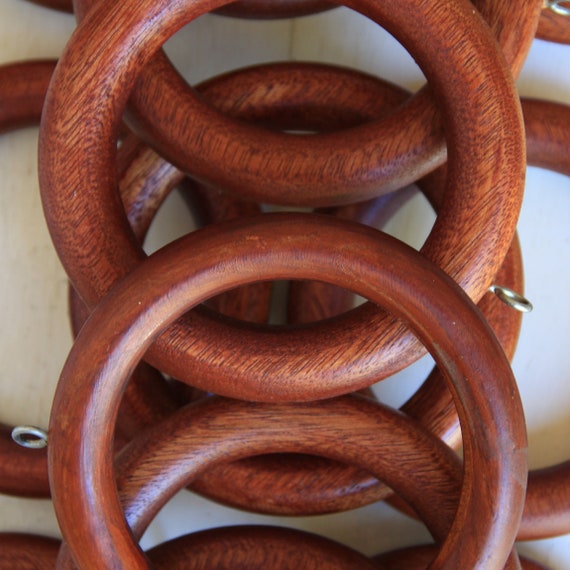 Vintage Wooden Curtain Rings Large Wood Curtain Rings Home Etsy