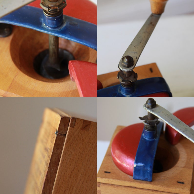 Vintage Coffee Grinder Leinbrock Ideal Grinder 1950s Wood Kitchenware